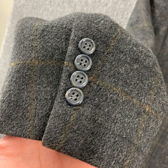 Brooks Brothers Blazer Jacket Mens 44 LG Camelhair Sport‎ Coat Window Pane - Picture 3 of 15